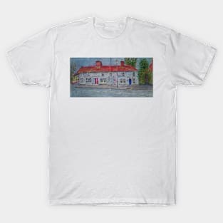 Watercolor Sketch - The Swan Cottages. Linton, Cambridgeshire, UK T-Shirt